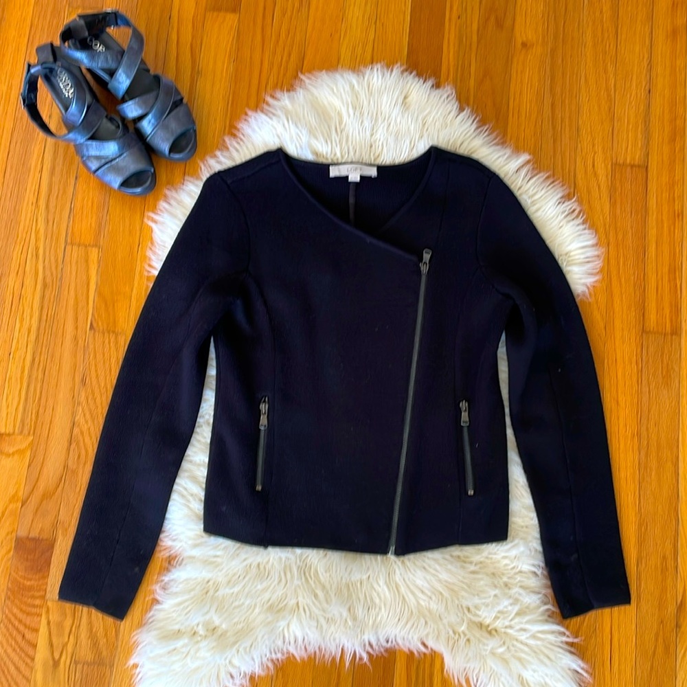 Loft moto style black sweater